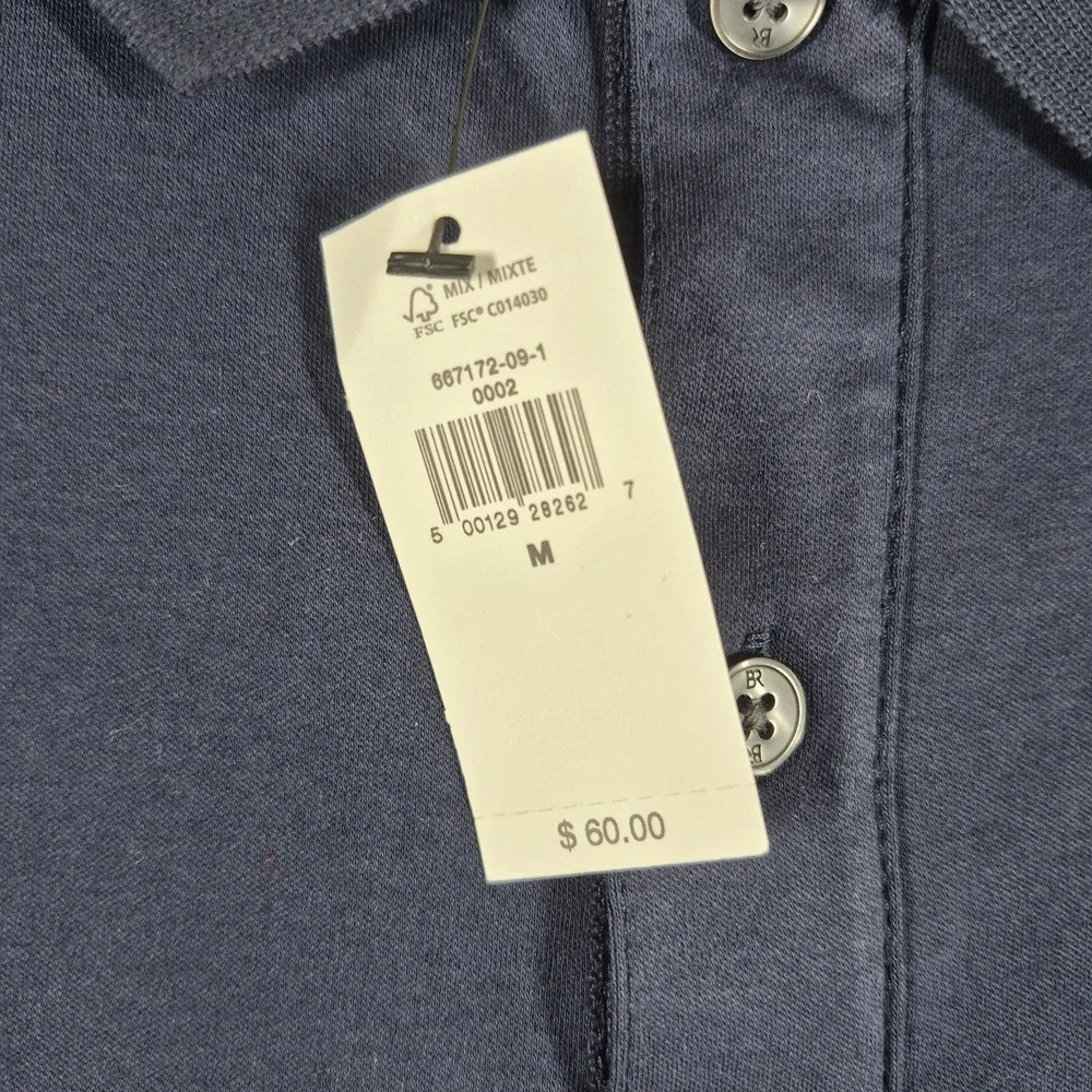 Banana Republic Luxe Touch Polo Shirt Men's Medium Blue Performance Golf NWT